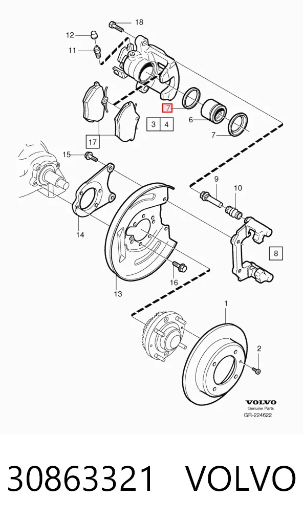 Kit de reparação de suporte do freio traseiro para Seat Ibiza KJ1, KJG