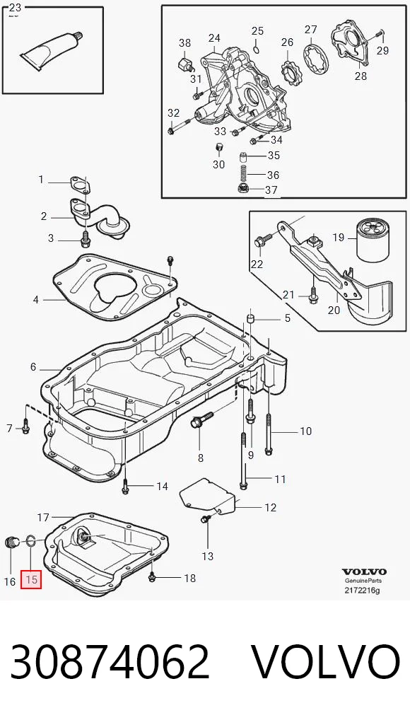 Vedante de rolha de panela de motor para Mitsubishi Lancer CY_A, CZ_A