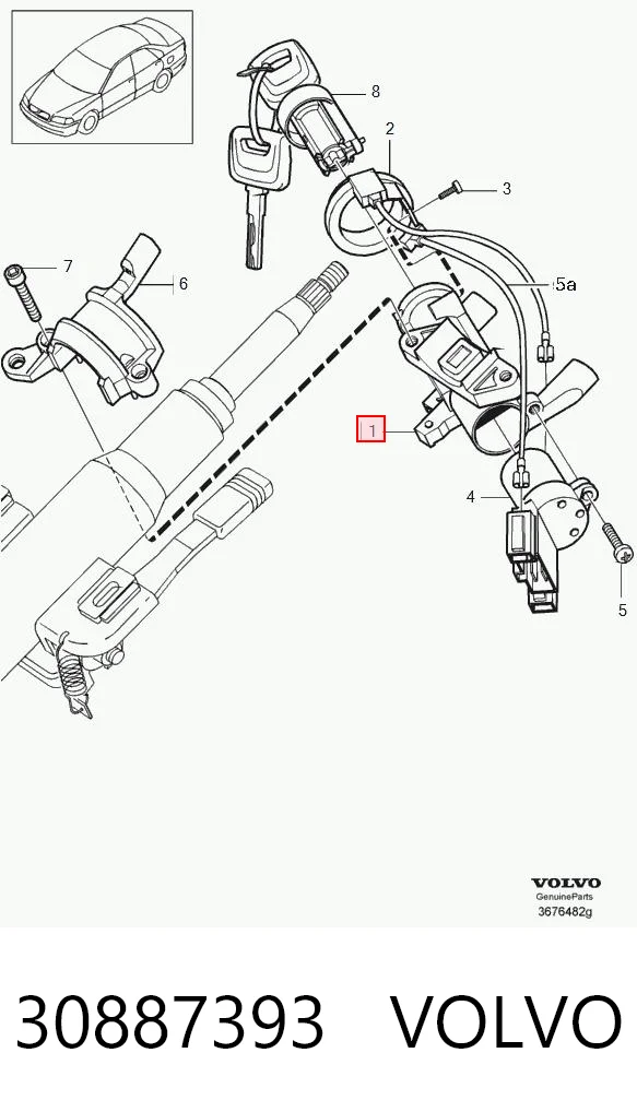 Fecho de ignição para Volvo S40 I VS