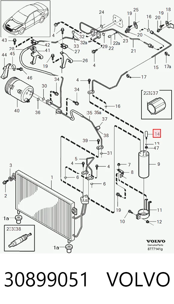 30899051 Volvo Sensor de pressão absoluta de aparelho de ar condicionado