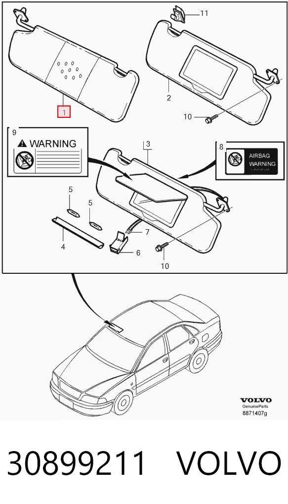 Pala contra o sol Volvo V40  VW ao melhor preço