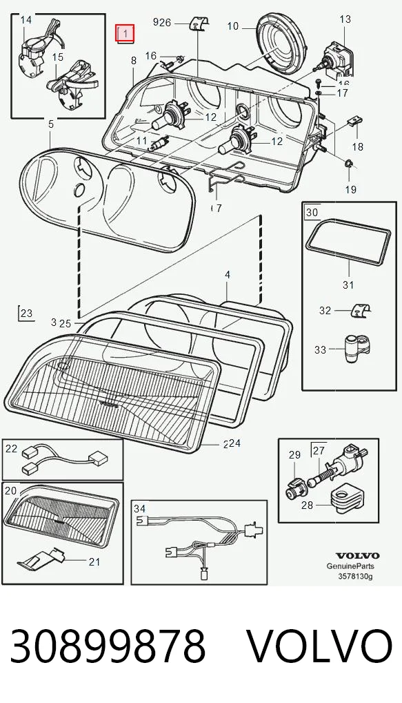 Luz direita para Volvo S40 II MS