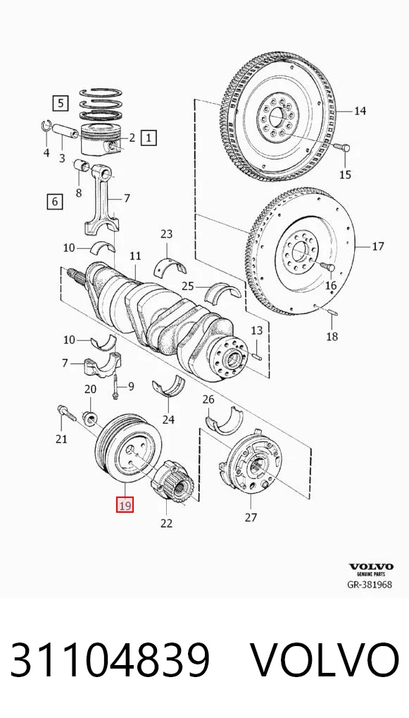 31104839 Volvo Polia de cambota