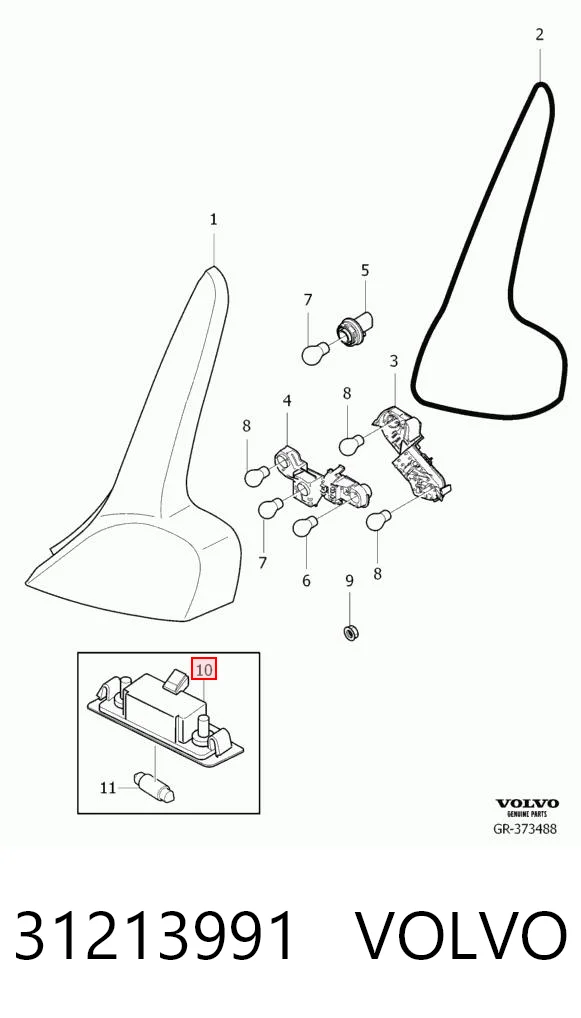  Lanterna da luz de fundo de matrícula traseira Volvo C30 hatchback (M) (2006 - 2012) 