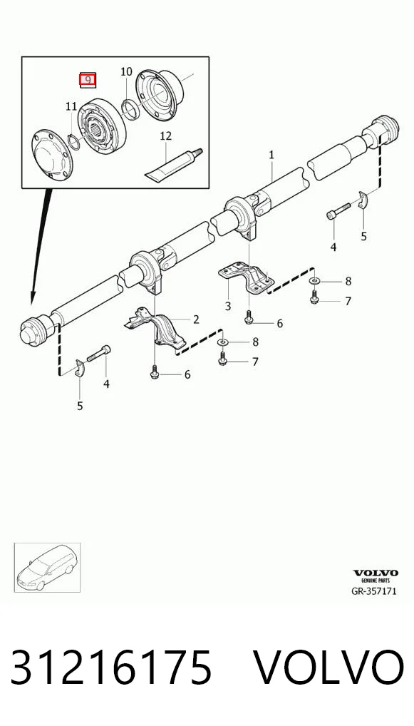 31216175 Volvo Junta homocinética traseira da junta universal dianteira
