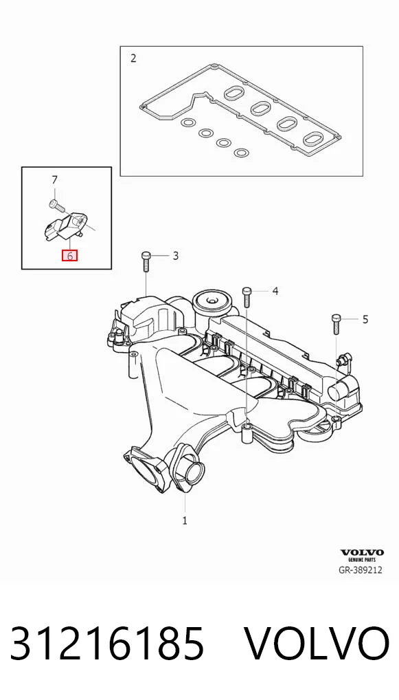 31216185 Volvo Sensor de pressão no coletor de admissão, MAP