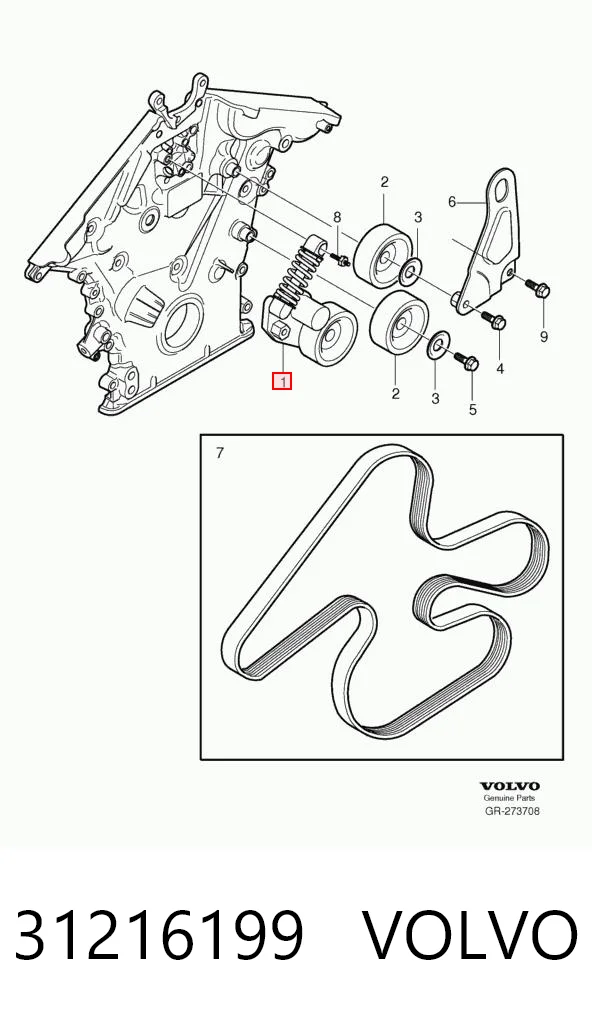 31216199 Volvo Reguladora de tensão da correia de transmissão