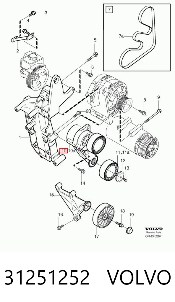 31251252 Volvo Reguladora de tensão da correia de transmissão