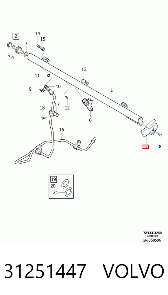 31251447 Volvo Sensor de pressão de combustível