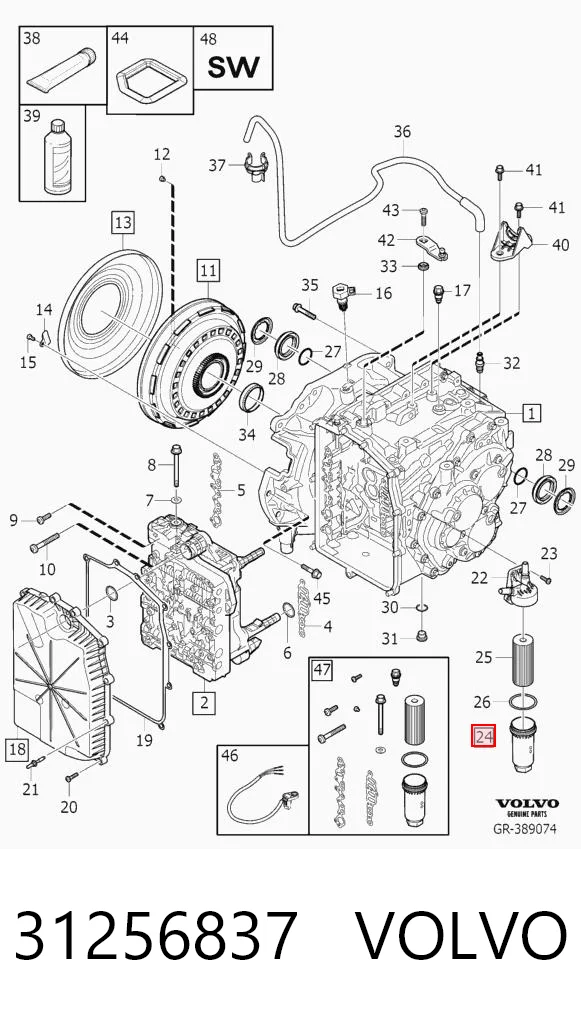 31256837 Volvo Filtro da Caixa Automática de Mudança