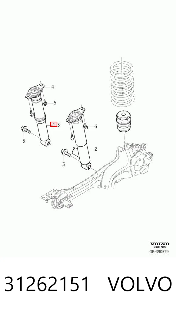 31262151 Volvo Amortecedor traseiro