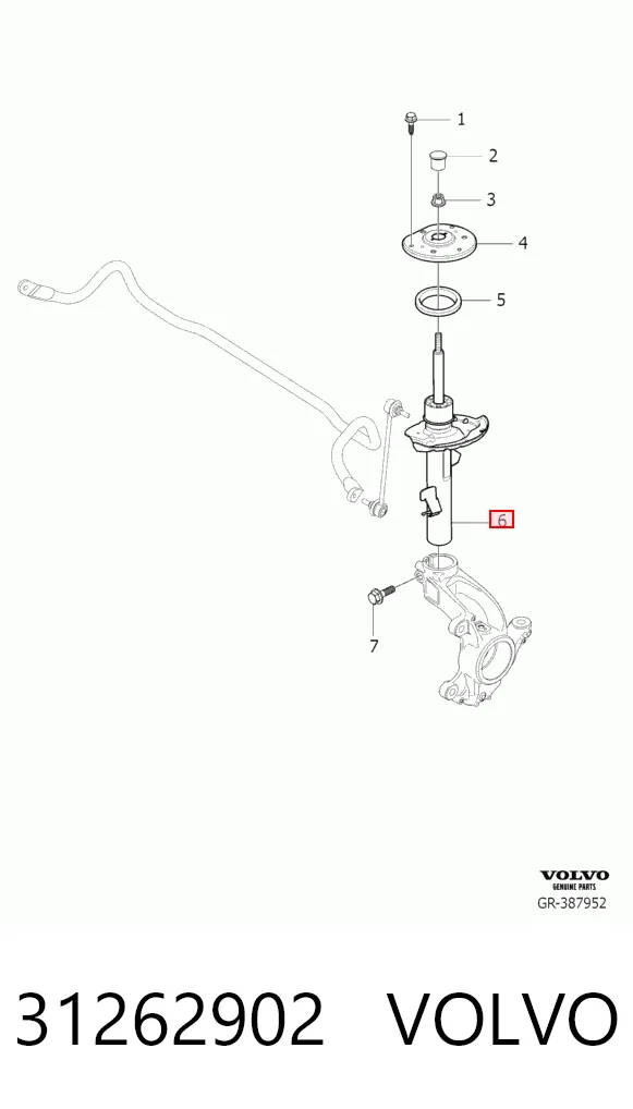 31262902 Volvo Amortecedor dianteiro esquerdo