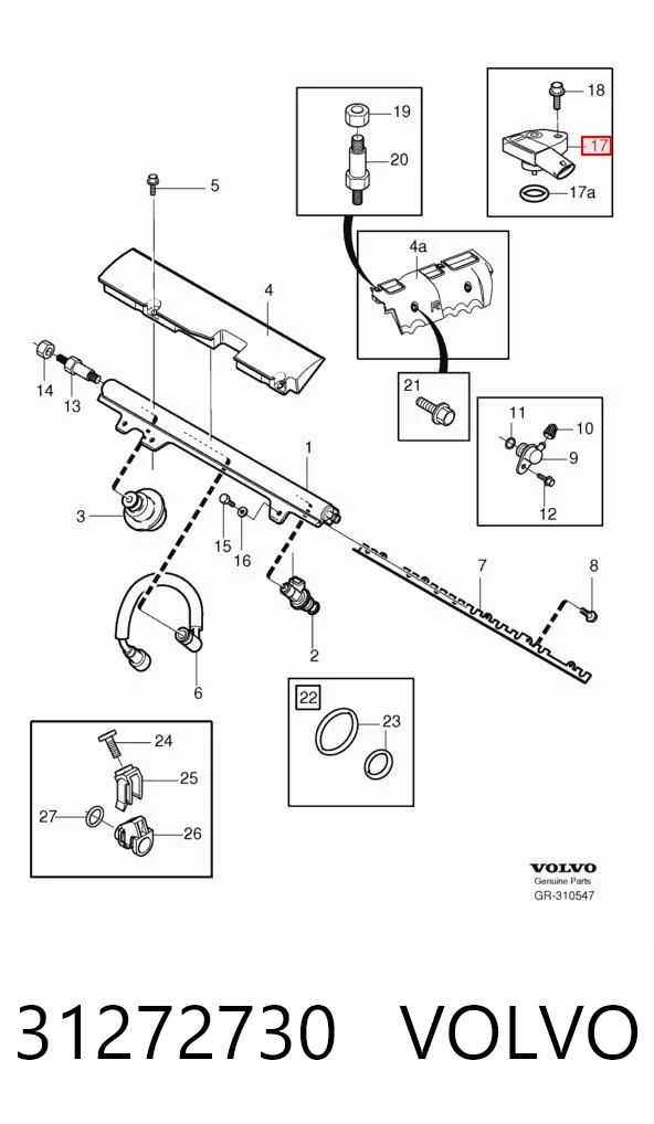 31272730 Volvo Sensor de pressão de supercompressão