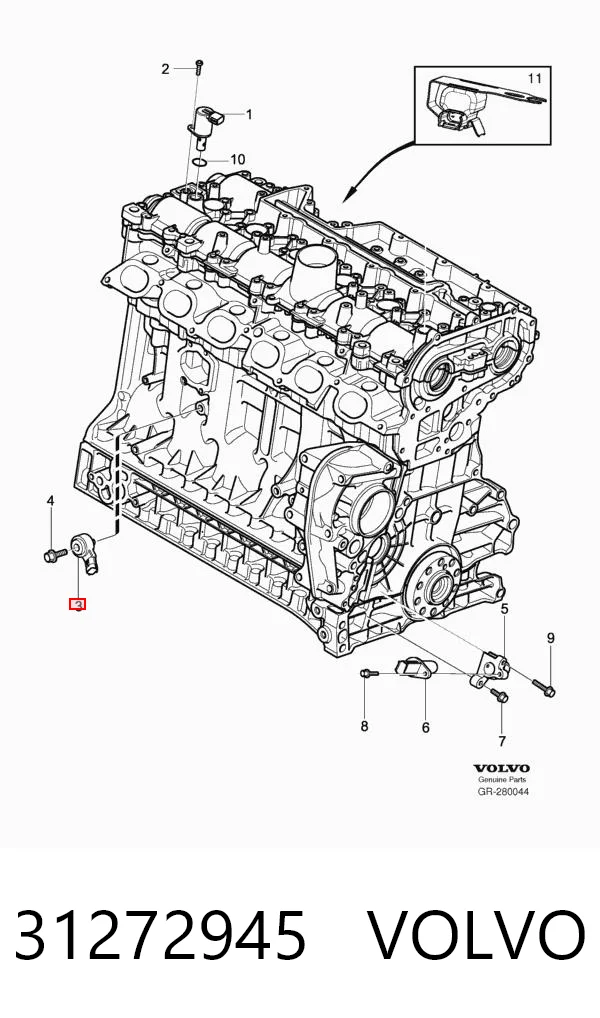 31272945 Volvo Sensor de detonação
