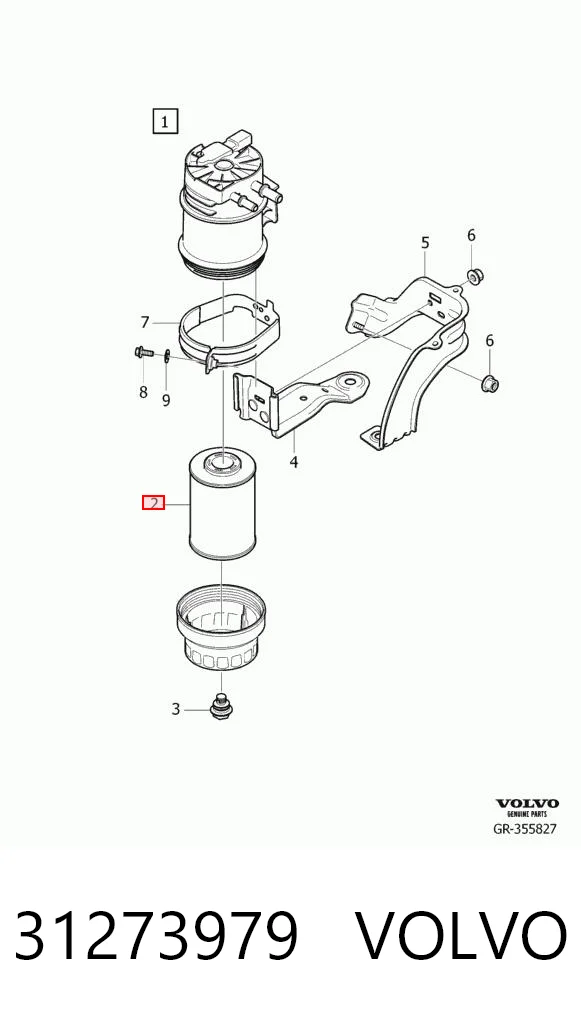 31273979 Volvo Filtro de combustível