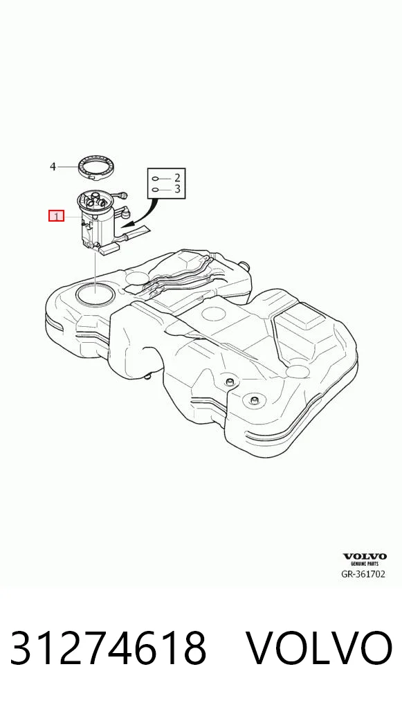 31274618 Volvo Módulo de bomba de combustível com sensor do nível de combustível