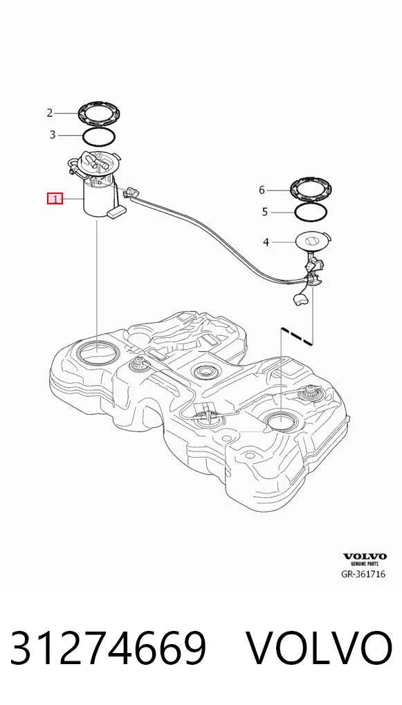 31274669 Volvo Módulo de bomba de combustível com sensor do nível de combustível