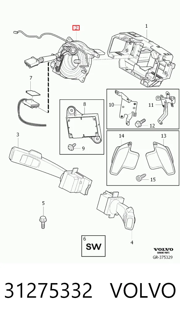  Anel AIRBAG de contato, cabo plano do volante Volvo S80 II sedan (AS, AR) (2006 - 2016) II