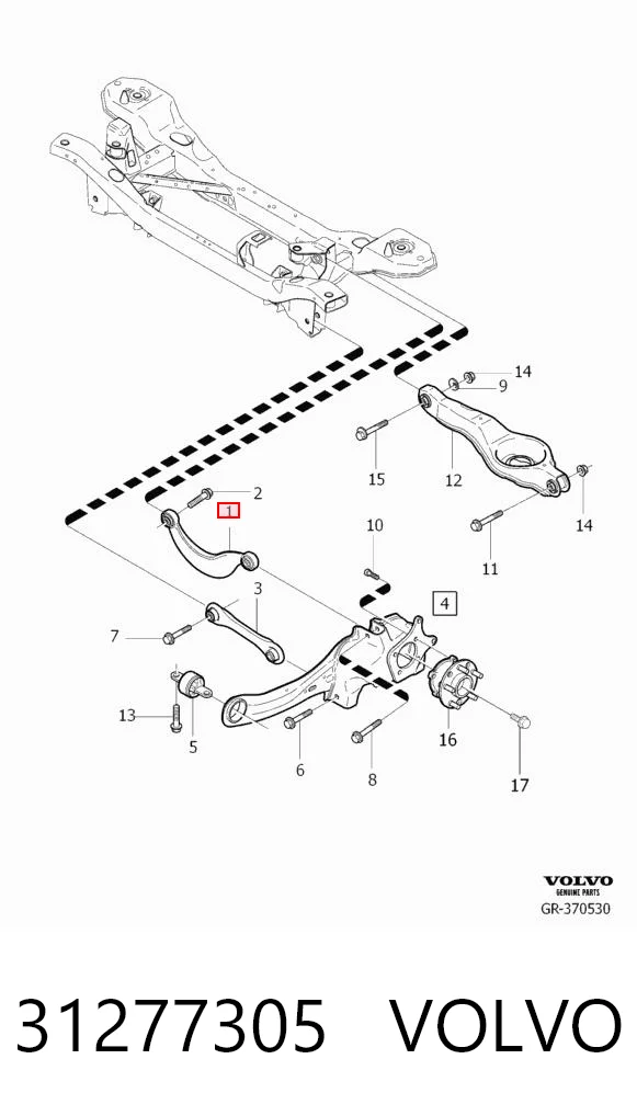31277305 Volvo Braço oscilante superior esquerdo/direito de suspensão traseira