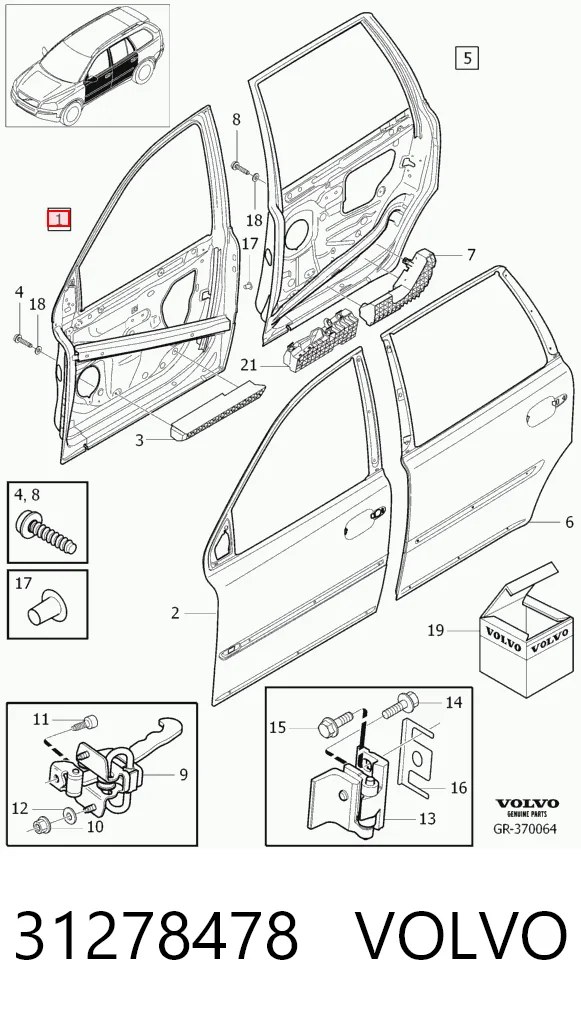 Porta dianteira esquerda Volvo XC90  