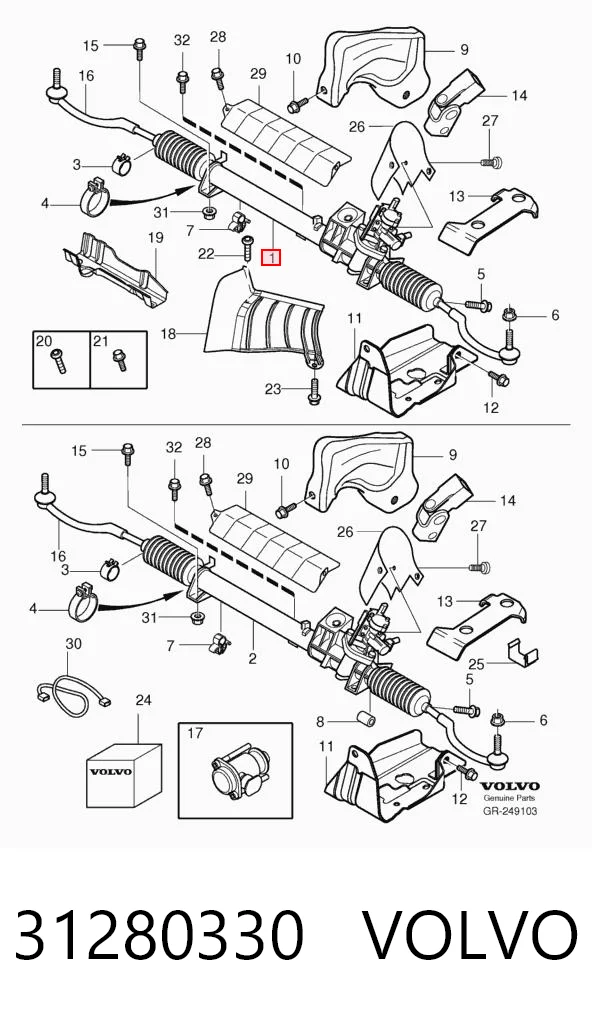 31280330 Volvo Cremalheira da direção