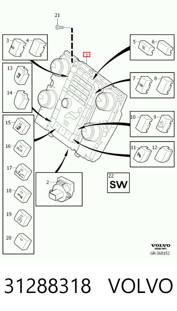 Unidade de controlo dos modos de aquecimento/condicionamento para Volvo S80 II AS, AR