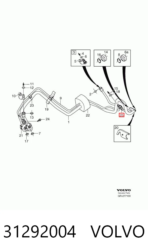 31292004 Volvo Sensor de pressão absoluta de aparelho de ar condicionado