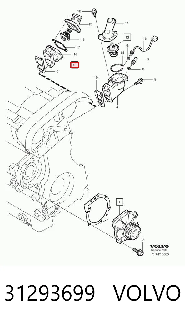 31293699 Volvo Termostato