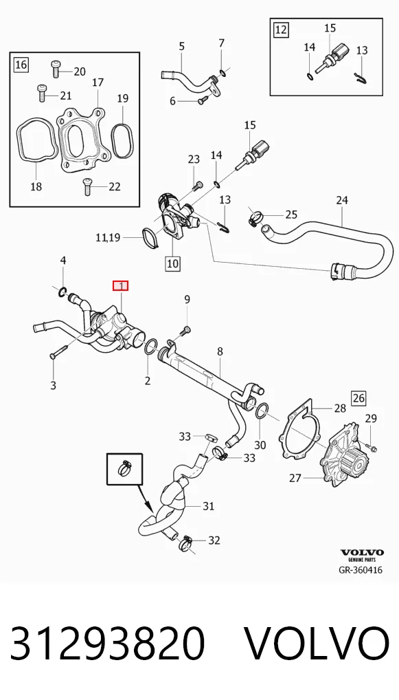 31293820 Volvo Termostato