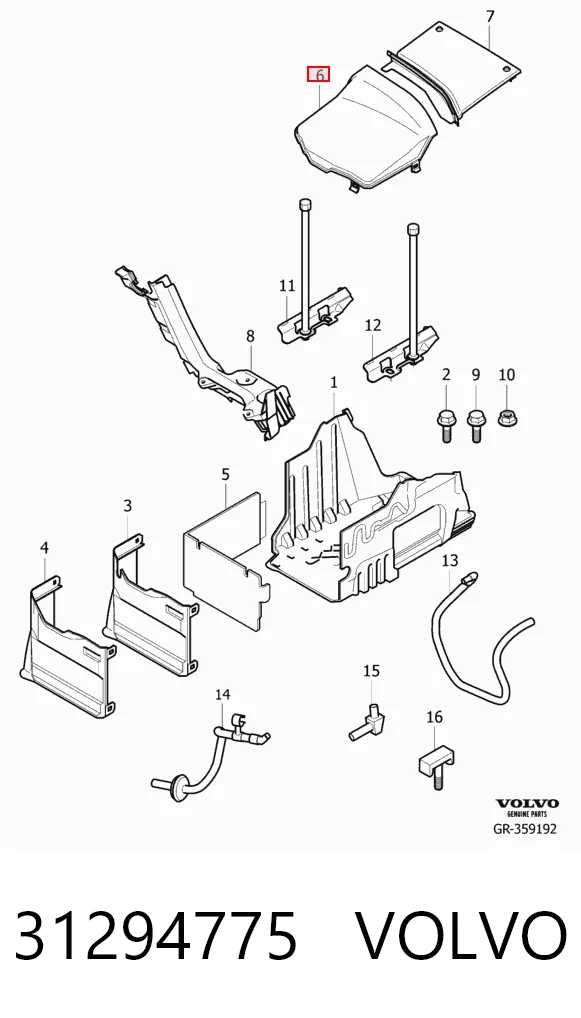 31294775 Volvo Tampa de bateria recarregável (PILHA)
