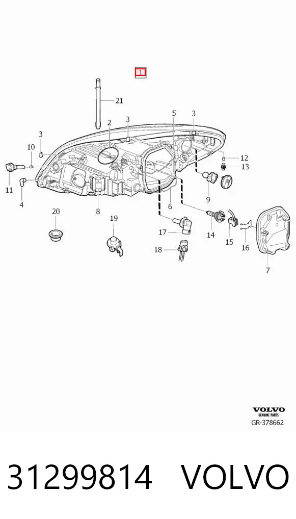 Luz esquerda para Volvo C30  M