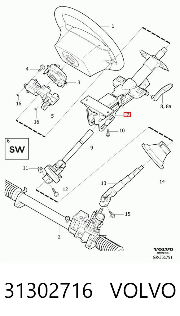 Compre Coluna da direção Volvo S60 1