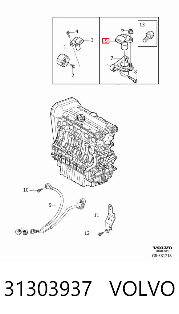 31303937 Volvo Sensor de posição (de revoluções) de cambota