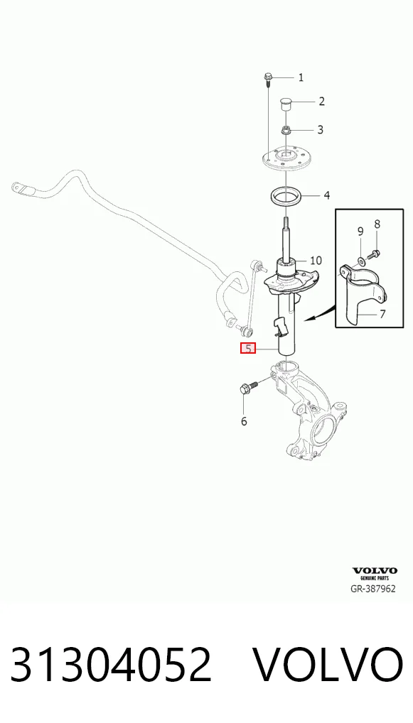 31304052 Volvo Amortecedor dianteiro direito