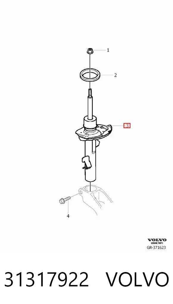 31317922 Volvo Amortecedor dianteiro direito