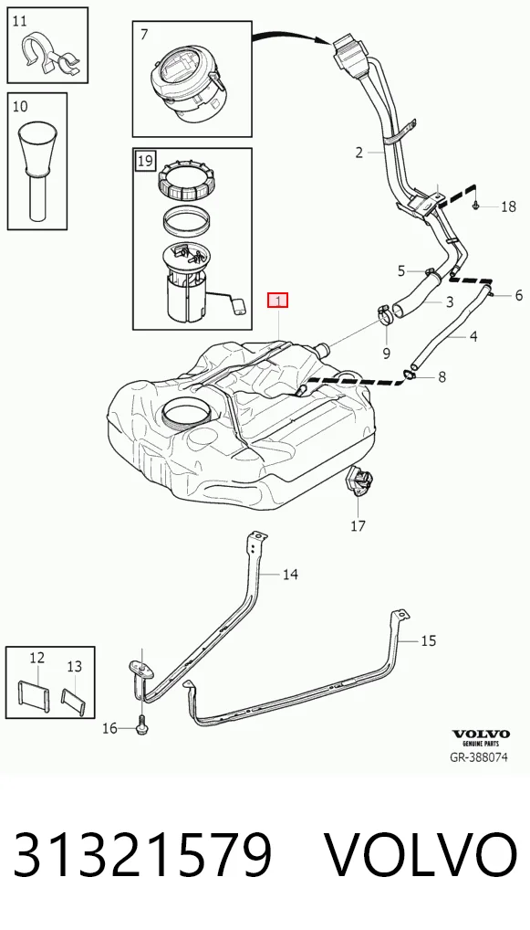 Tanque de combustível Volvo V40  525, 526 ao melhor preço