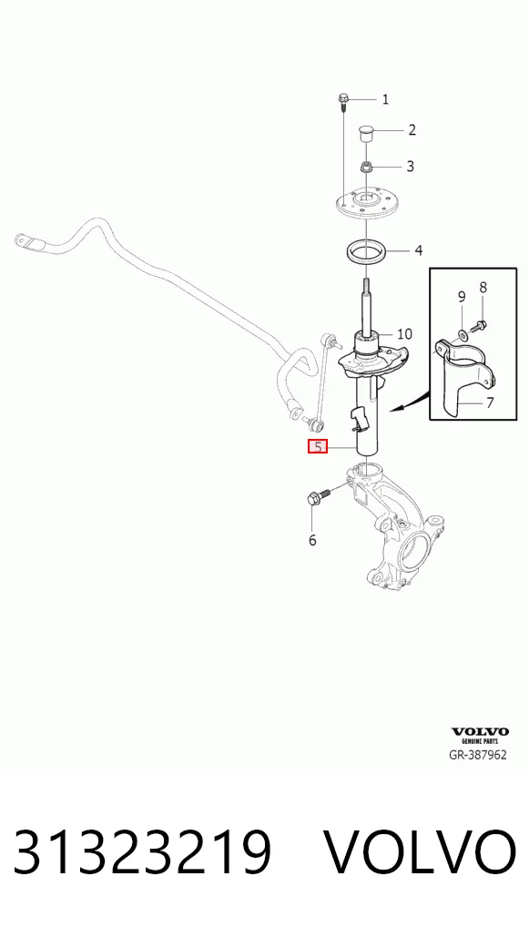 31323219 Volvo Amortecedor dianteiro direito