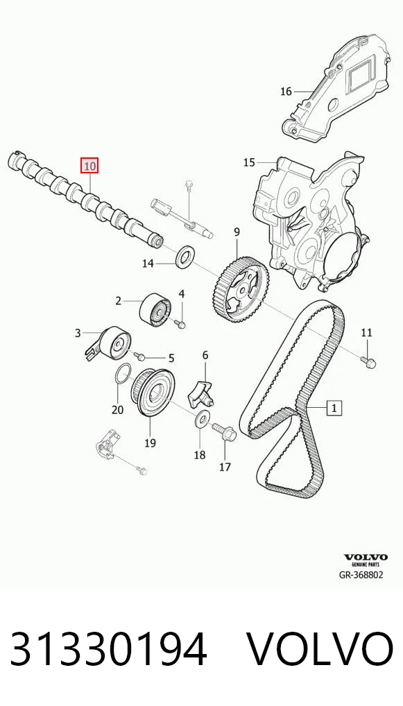 Vedação da árvore distribuidora de motor para Mazda 3  BK12