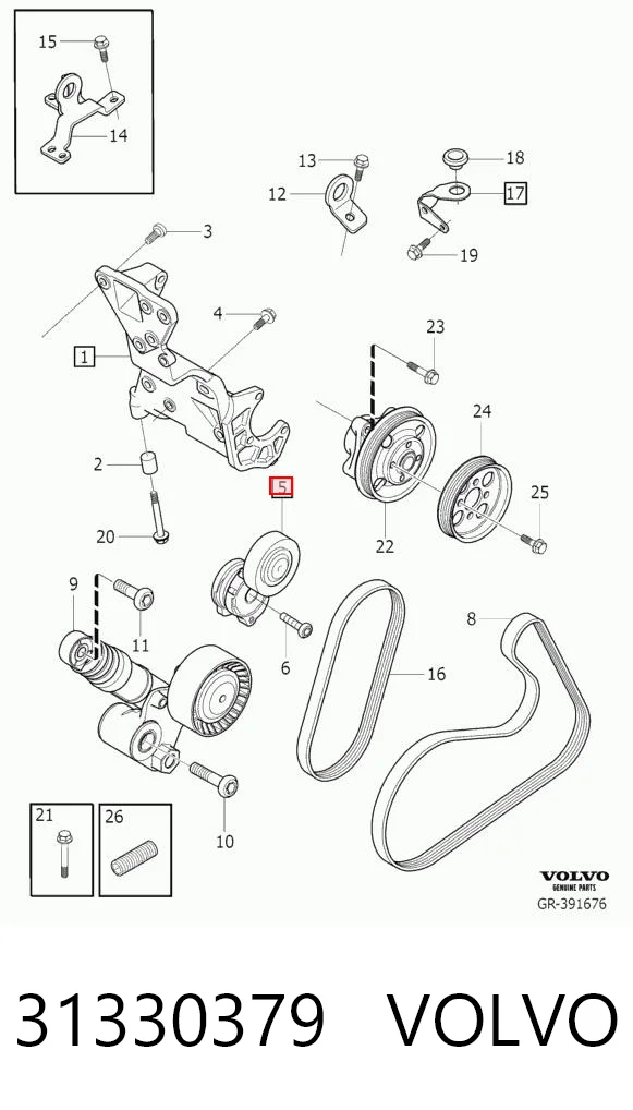 31330379 Volvo Reguladora de tensão da correia de transmissão