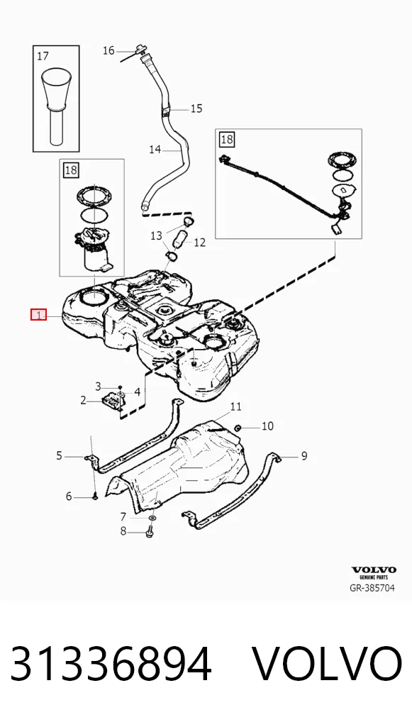 Tanque de combustível para Volvo S80 II AS, AR