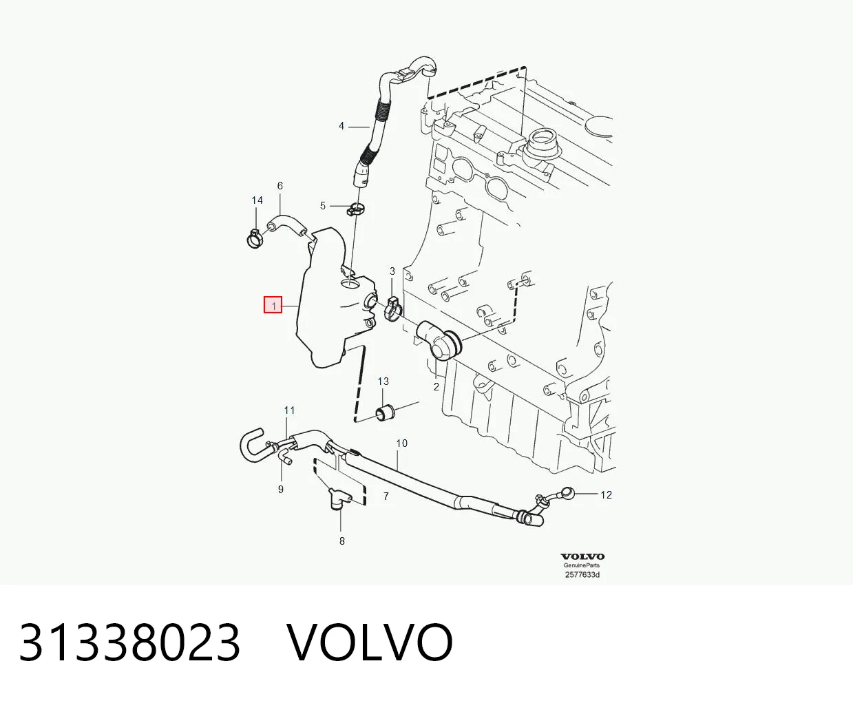 31338023 Volvo Separador de óleo (separador) do sistema de ventilação de cárter
