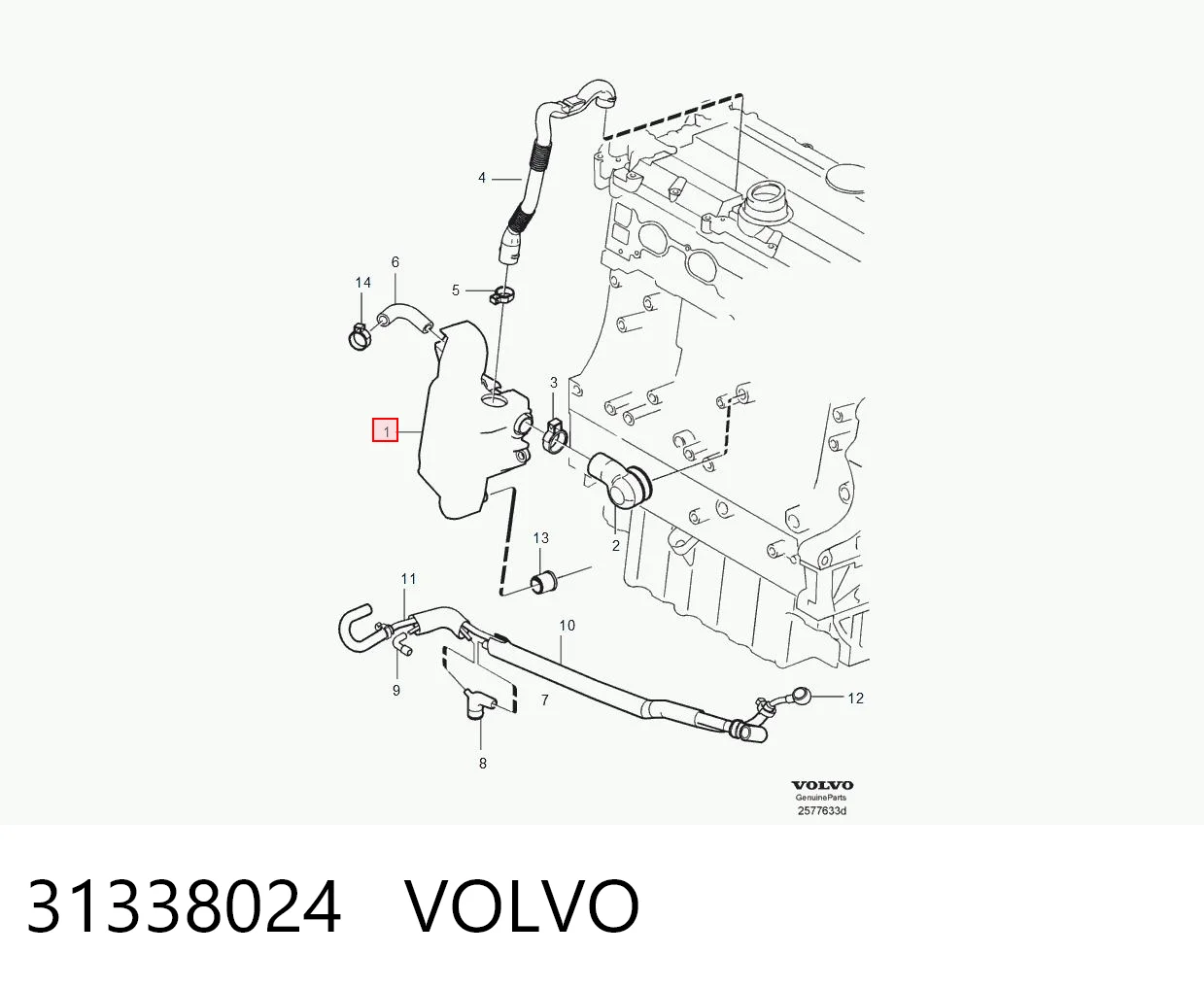 31338024 Volvo Separador de óleo (separador) do sistema de ventilação de cárter