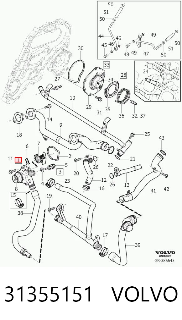 31355151 Volvo Termostato