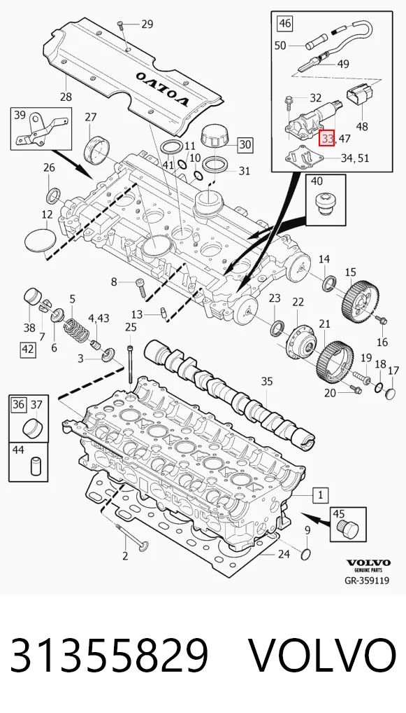 31355829 Volvo Válvula eletromagnética de posição (de fases) da árvore distribuidora