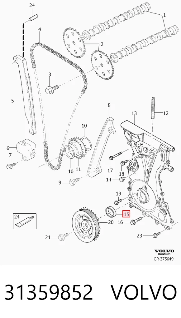 Compre P7736401 Glaser Vedação dianteira de cambota de motor