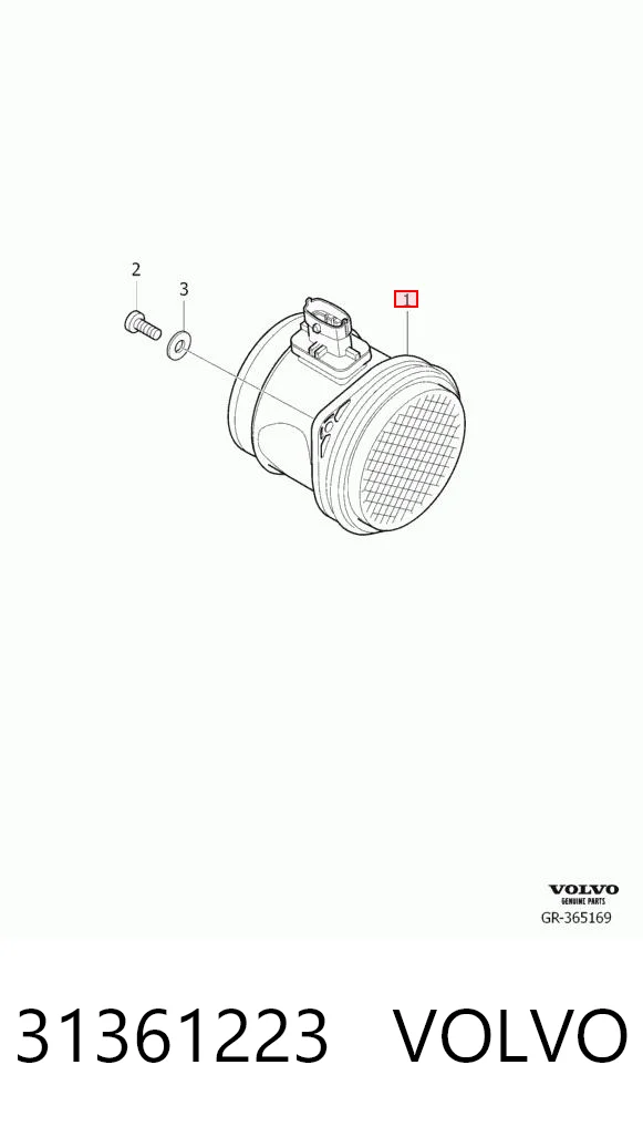 31361223 Volvo Sensor de fluxo (consumo) de ar, medidor de consumo M.A.F. - (Mass Airflow)