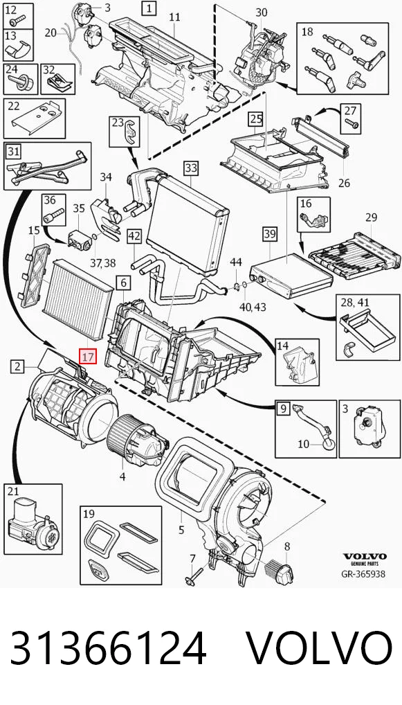 31366124 Volvo Filtro de salão