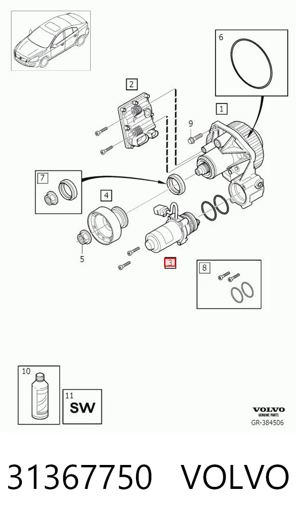 31367750 Volvo Bomba de acoplamento Haldex