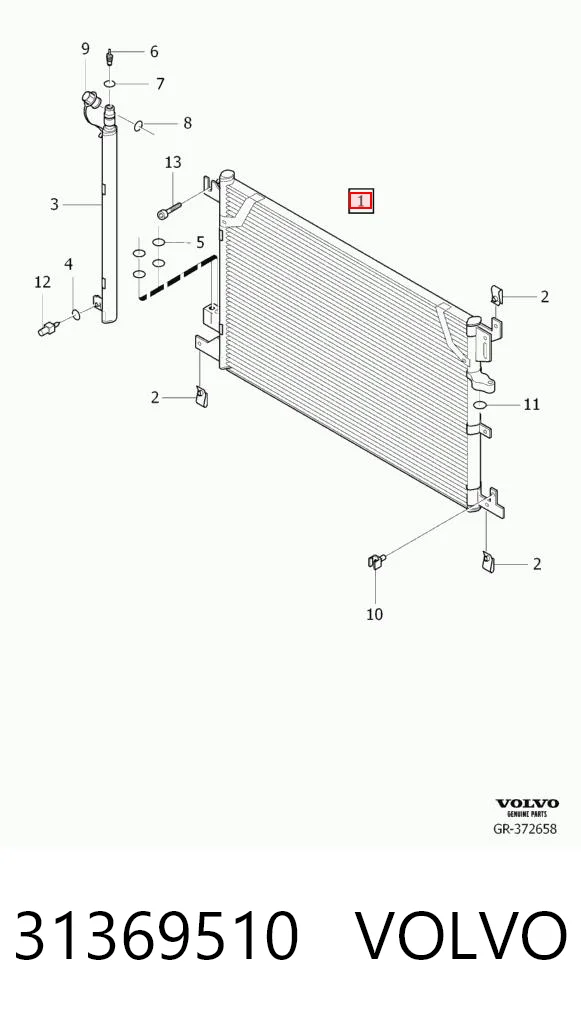 31369510 Volvo Radiador de aparelho de ar condicionado