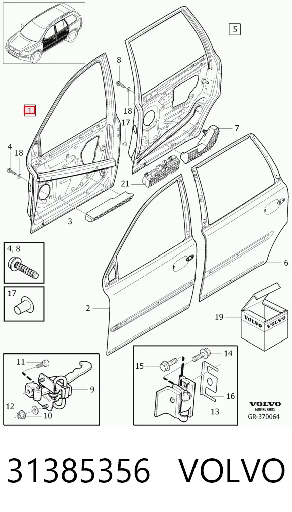  Porta dianteira esquerda Volvo XC90 SUV (2002 - 2015) 